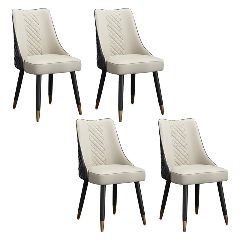 Scandinavian Style Wood Side Dining Chairs Dining Room Solid Back Chair White-Black 4 Piece Set Clearhalo ' kitchen&dining_furn' 'Dining Chairs' 'Dining Tables & Seating' 'dining_chair' 'furn' 'furn_dining_chair' 'Furniture' 'furniture_dining_chair' 'Kitchen & Dining Furniture' 'kitchen' 3650139