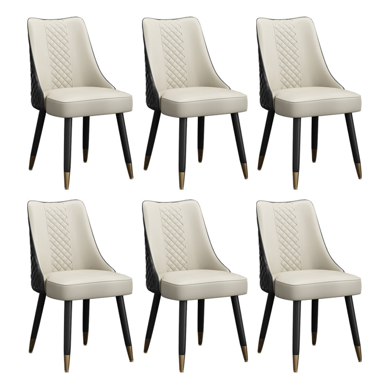 Scandinavian Style Wood Side Dining Chairs Dining Room Solid Back Chair White-Black 6 Piece Set Clearhalo ' kitchen&dining_furn' 'Dining Chairs' 'Dining Tables & Seating' 'dining_chair' 'furn' 'furn_dining_chair' 'Furniture' 'furniture_dining_chair' 'Kitchen & Dining Furniture' 'kitchen' 3650140