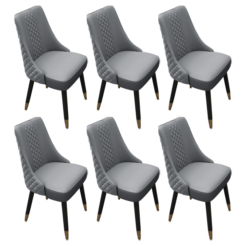 Scandinavian Style Wood Side Dining Chairs Dining Room Solid Back Chair Dark Gray 6 Piece Set Clearhalo ' kitchen&dining_furn' 'Dining Chairs' 'Dining Tables & Seating' 'dining_chair' 'furn' 'furn_dining_chair' 'Furniture' 'furniture_dining_chair' 'Kitchen & Dining Furniture' 'kitchen' 3650143