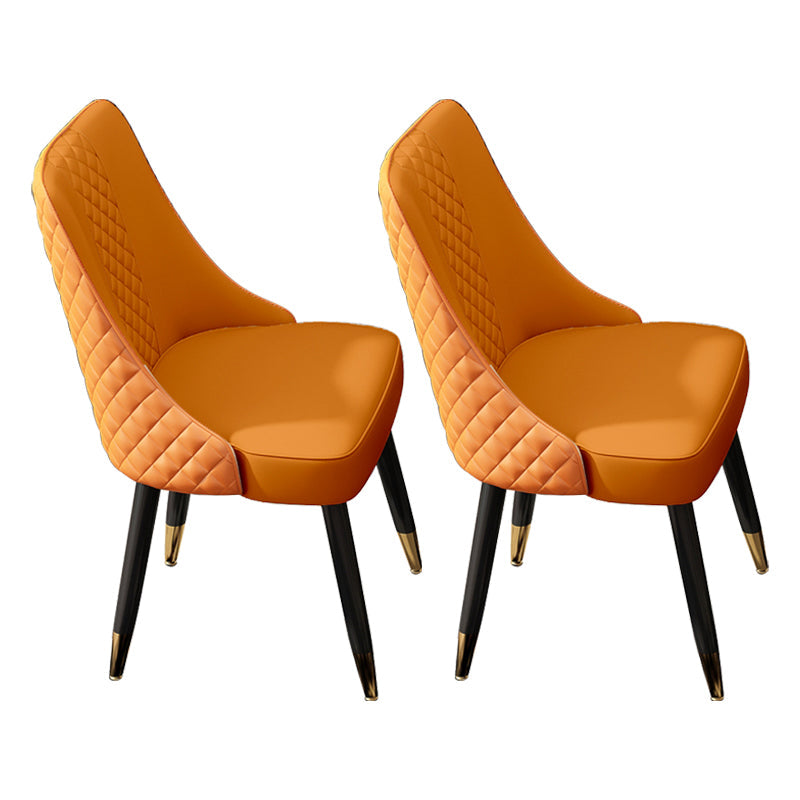 Scandinavian Style Wood Side Dining Chairs Dining Room Solid Back Chair Orange 2 Piece Set Clearhalo ' kitchen&dining_furn' 'Dining Chairs' 'Dining Tables & Seating' 'dining_chair' 'furn' 'furn_dining_chair' 'Furniture' 'furniture_dining_chair' 'Kitchen & Dining Furniture' 'kitchen' 3650147