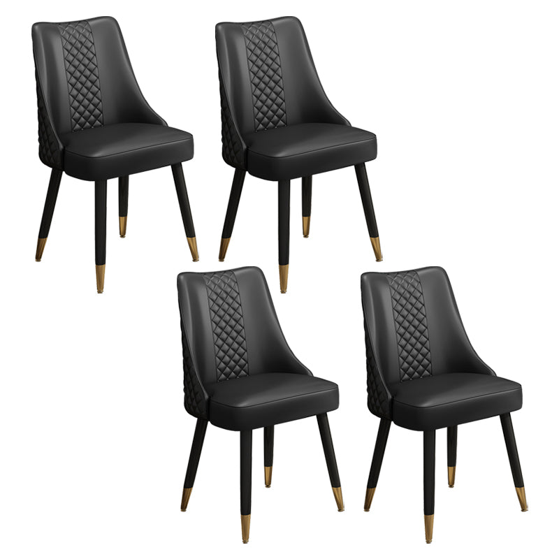 Scandinavian Style Wood Side Dining Chairs Dining Room Solid Back Chair Black 4 Piece Set Clearhalo ' kitchen&dining_furn' 'Dining Chairs' 'Dining Tables & Seating' 'dining_chair' 'furn' 'furn_dining_chair' 'Furniture' 'furniture_dining_chair' 'Kitchen & Dining Furniture' 'kitchen' 3650151