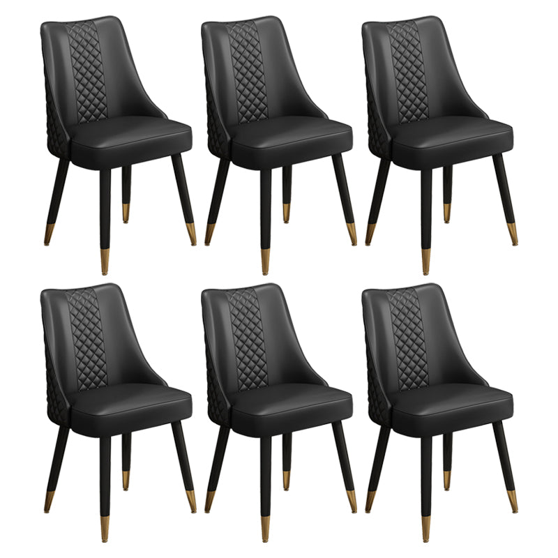 Scandinavian Style Wood Side Dining Chairs Dining Room Solid Back Chair Black 6 Piece Set Clearhalo ' kitchen&dining_furn' 'Dining Chairs' 'Dining Tables & Seating' 'dining_chair' 'furn' 'furn_dining_chair' 'Furniture' 'furniture_dining_chair' 'Kitchen & Dining Furniture' 'kitchen' 3650152