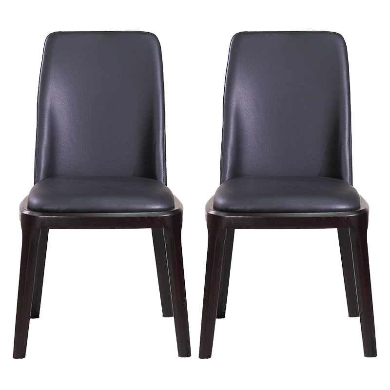 Minimalist Solid Wood Kitchen Dining Side Chair Solid Back Dining Side Chair Black 2 Piece Set Black Clearhalo ' kitchen&dining_furn' 'Dining Chairs' 'Dining Tables & Seating' 'dining_chair' 'furn' 'furn_dining_chair' 'Furniture' 'furniture_dining_chair' 'Kitchen & Dining Furniture' 'kitchen' 3650154