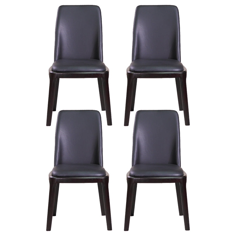 Minimalist Solid Wood Kitchen Dining Side Chair Solid Back Dining Side Chair Black 4 Piece Set Black Clearhalo ' kitchen&dining_furn' 'Dining Chairs' 'Dining Tables & Seating' 'dining_chair' 'furn' 'furn_dining_chair' 'Furniture' 'furniture_dining_chair' 'Kitchen & Dining Furniture' 'kitchen' 3650156