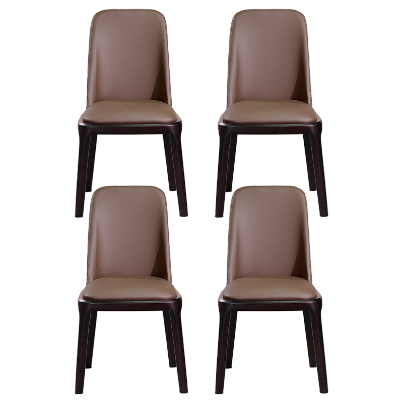 Minimalist Solid Wood Kitchen Dining Side Chair Solid Back Dining Side Chair Khaki 4 Piece Set Black Clearhalo ' kitchen&dining_furn' 'Dining Chairs' 'Dining Tables & Seating' 'dining_chair' 'furn' 'furn_dining_chair' 'Furniture' 'furniture_dining_chair' 'Kitchen & Dining Furniture' 'kitchen' 3650161