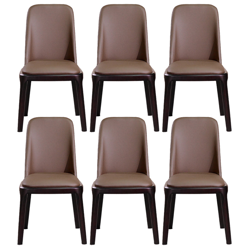Minimalist Solid Wood Kitchen Dining Side Chair Solid Back Dining Side Chair Khaki 6 Piece Set Black Clearhalo ' kitchen&dining_furn' 'Dining Chairs' 'Dining Tables & Seating' 'dining_chair' 'furn' 'furn_dining_chair' 'Furniture' 'furniture_dining_chair' 'Kitchen & Dining Furniture' 'kitchen' 3650164