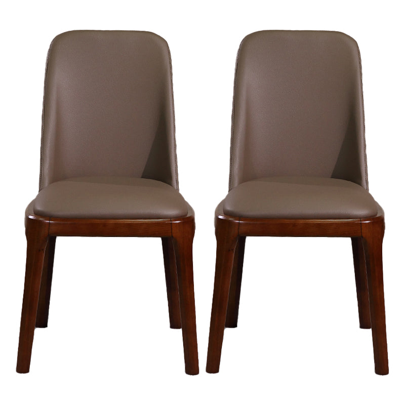 Minimalist Solid Wood Kitchen Dining Side Chair Solid Back Dining Side Chair Khaki 2 Piece Set Walnut Clearhalo ' kitchen&dining_furn' 'Dining Chairs' 'Dining Tables & Seating' 'dining_chair' 'furn' 'furn_dining_chair' 'Furniture' 'furniture_dining_chair' 'Kitchen & Dining Furniture' 'kitchen' 3650166