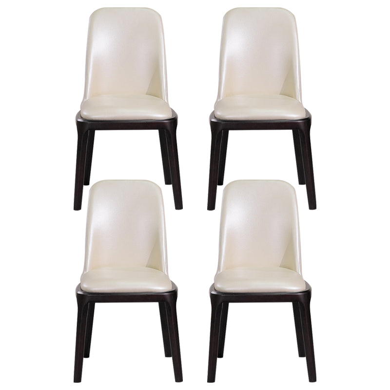 Minimalist Solid Wood Kitchen Dining Side Chair Solid Back Dining Side Chair Beige 4 Piece Set Black Clearhalo ' kitchen&dining_furn' 'Dining Chairs' 'Dining Tables & Seating' 'dining_chair' 'furn' 'furn_dining_chair' 'Furniture' 'furniture_dining_chair' 'Kitchen & Dining Furniture' 'kitchen' 3650173