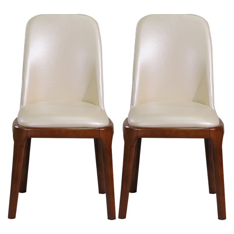 Minimalist Solid Wood Kitchen Dining Side Chair Solid Back Dining Side Chair Beige 2 Piece Set Walnut Clearhalo ' kitchen&dining_furn' 'Dining Chairs' 'Dining Tables & Seating' 'dining_chair' 'furn' 'furn_dining_chair' 'Furniture' 'furniture_dining_chair' 'Kitchen & Dining Furniture' 'kitchen' 3650177