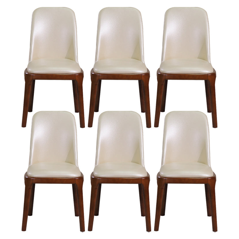 Minimalist Solid Wood Kitchen Dining Side Chair Solid Back Dining Side Chair Beige 6 Piece Set Walnut Clearhalo ' kitchen&dining_furn' 'Dining Chairs' 'Dining Tables & Seating' 'dining_chair' 'furn' 'furn_dining_chair' 'Furniture' 'furniture_dining_chair' 'Kitchen & Dining Furniture' 'kitchen' 3650180