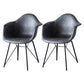 Leather Dining Arm Chair Solid Back Dining Armchairs with Black Metal Legs Dark Gray Set of 2 Clearhalo ' kitchen&dining_furn' 'Dining Chairs' 'Dining Tables & Seating' 'dining_chair' 'Furniture' 'furniture_dining_chair' 'Kitchen & Dining Furniture' 'kitchen' 3650184