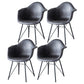 Leather Dining Arm Chair Solid Back Dining Armchairs with Black Metal Legs Dark Gray Set of 4 Clearhalo ' kitchen&dining_furn' 'Dining Chairs' 'Dining Tables & Seating' 'dining_chair' 'Furniture' 'furniture_dining_chair' 'Kitchen & Dining Furniture' 'kitchen' 3650186