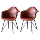 Leather Dining Arm Chair Solid Back Dining Armchairs with Black Metal Legs Red Set of 2 Clearhalo ' kitchen&dining_furn' 'Dining Chairs' 'Dining Tables & Seating' 'dining_chair' 'Furniture' 'furniture_dining_chair' 'Kitchen & Dining Furniture' 'kitchen' 3650189