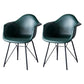 Leather Dining Arm Chair Solid Back Dining Armchairs with Black Metal Legs Green Set of 2 Clearhalo ' kitchen&dining_furn' 'Dining Chairs' 'Dining Tables & Seating' 'dining_chair' 'Furniture' 'furniture_dining_chair' 'Kitchen & Dining Furniture' 'kitchen' 3650200
