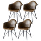 Leather Dining Arm Chair Solid Back Dining Armchairs with Black Metal Legs Coffee Set of 4 Clearhalo ' kitchen&dining_furn' 'Dining Chairs' 'Dining Tables & Seating' 'dining_chair' 'Furniture' 'furniture_dining_chair' 'Kitchen & Dining Furniture' 'kitchen' 3650204
