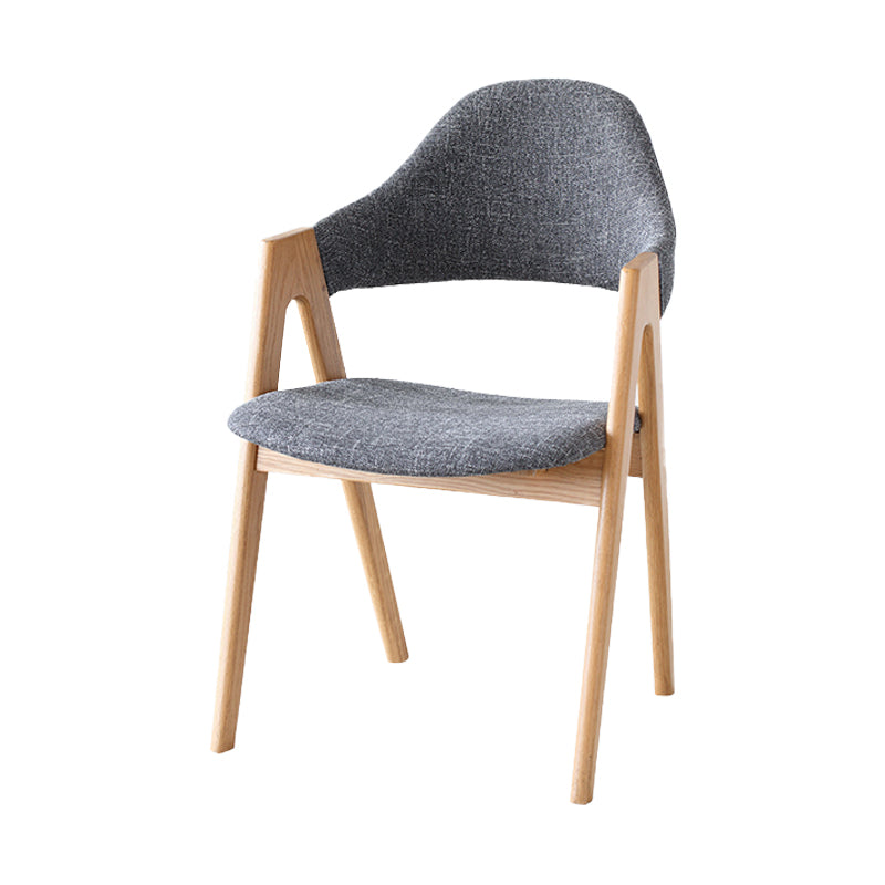 Contemporary Side Solid Wood Dining Room Chair Open Back Dining Side Chair for Home Use Black-Gray 1 Piece Natural Wood Clearhalo ' kitchen&dining_furn' 'Dining Chairs' 'Dining Tables & Seating' 'dining_chair' 'furn' 'furn_dining_chair' 'Furniture' 'furniture_dining_chair' 'Kitchen & Dining Furniture' 'kitchen' 3650209