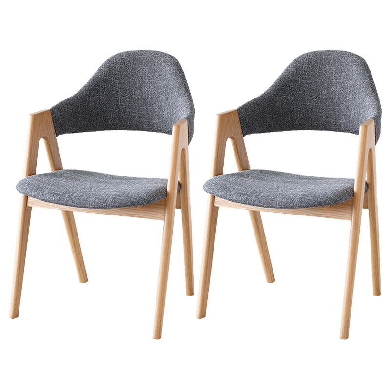 Contemporary Side Solid Wood Dining Room Chair Open Back Dining Side Chair for Home Use Black-Gray 2 Piece Set Natural Wood Clearhalo ' kitchen&dining_furn' 'Dining Chairs' 'Dining Tables & Seating' 'dining_chair' 'furn' 'furn_dining_chair' 'Furniture' 'furniture_dining_chair' 'Kitchen & Dining Furniture' 'kitchen' 3650211