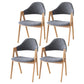 Contemporary Side Solid Wood Dining Room Chair Open Back Dining Side Chair for Home Use Black-Gray 4 Piece Set Natural Wood Clearhalo ' kitchen&dining_furn' 'Dining Chairs' 'Dining Tables & Seating' 'dining_chair' 'furn' 'furn_dining_chair' 'Furniture' 'furniture_dining_chair' 'Kitchen & Dining Furniture' 'kitchen' 3650213