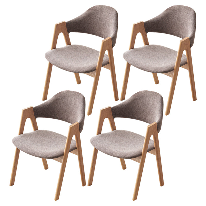 Contemporary Side Solid Wood Dining Room Chair Open Back Dining Side Chair for Home Use Black-Gray 4 Piece Set Walnut Clearhalo ' kitchen&dining_furn' 'Dining Chairs' 'Dining Tables & Seating' 'dining_chair' 'furn' 'furn_dining_chair' 'Furniture' 'furniture_dining_chair' 'Kitchen & Dining Furniture' 'kitchen' 3650219