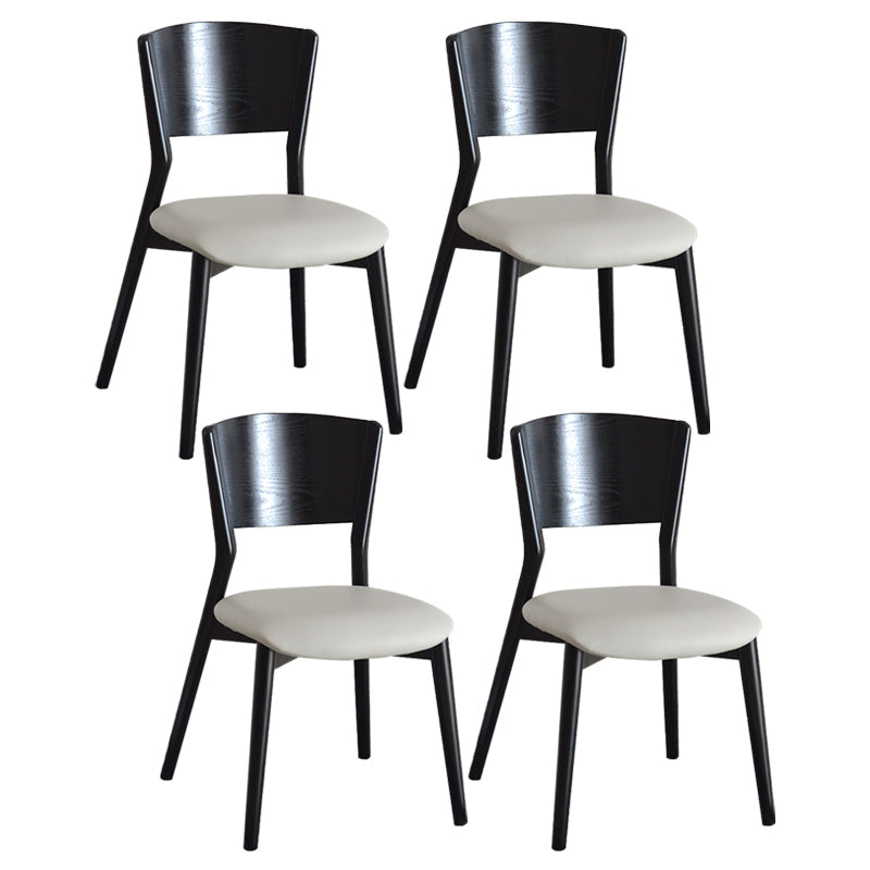 Industrial Dining Chair Open Back Side Chair with Wood Legs for Home Use Black 4 Piece Set Clearhalo ' kitchen&dining_furn' 'Dining Chairs' 'Dining Tables & Seating' 'dining_chair' 'furn' 'furn_dining_chair' 'Furniture' 'furniture_dining_chair' 'Kitchen & Dining Furniture' 'kitchen' 3650229
