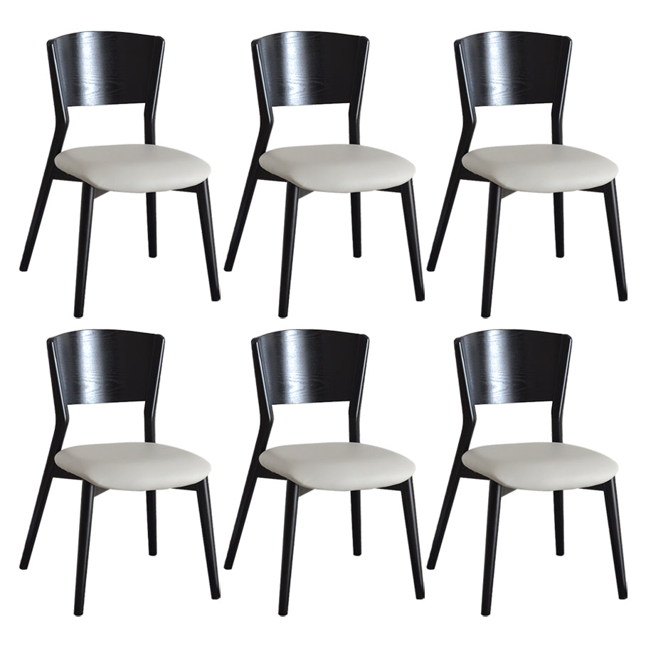 Industrial Dining Chair Open Back Side Chair with Wood Legs for Home Use Black 6 Piece Set Clearhalo ' kitchen&dining_furn' 'Dining Chairs' 'Dining Tables & Seating' 'dining_chair' 'furn' 'furn_dining_chair' 'Furniture' 'furniture_dining_chair' 'Kitchen & Dining Furniture' 'kitchen' 3650231