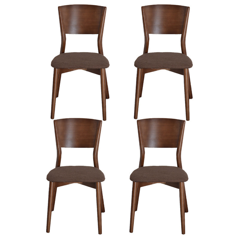 Industrial Dining Chair Open Back Side Chair with Wood Legs for Home Use Dark Brown 4 Piece Set Clearhalo ' kitchen&dining_furn' 'Dining Chairs' 'Dining Tables & Seating' 'dining_chair' 'furn' 'furn_dining_chair' 'Furniture' 'furniture_dining_chair' 'Kitchen & Dining Furniture' 'kitchen' 3650240