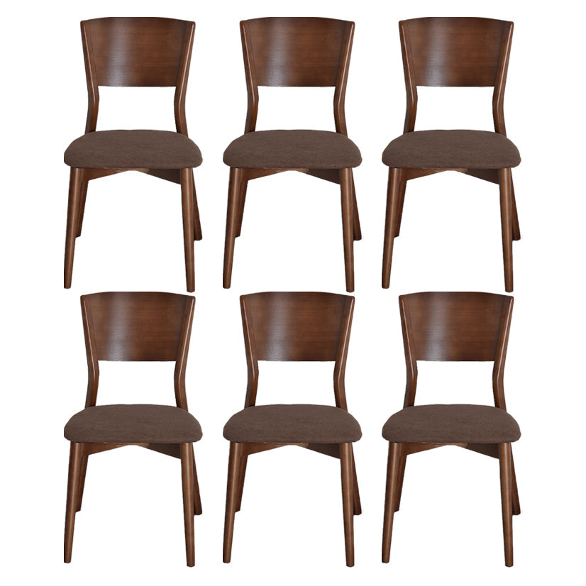 Industrial Dining Chair Open Back Side Chair with Wood Legs for Home Use Dark Brown 6 Piece Set Clearhalo ' kitchen&dining_furn' 'Dining Chairs' 'Dining Tables & Seating' 'dining_chair' 'furn' 'furn_dining_chair' 'Furniture' 'furniture_dining_chair' 'Kitchen & Dining Furniture' 'kitchen' 3650242