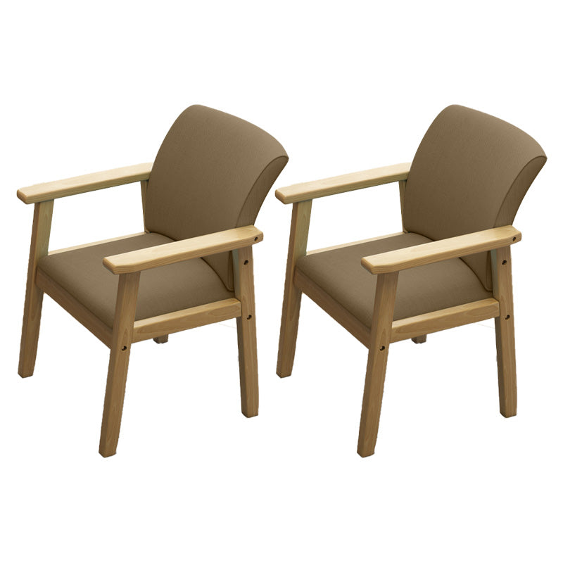 Modern Kitchen Khaki Dining Arm Chair Solid Wood Solid Back Dining Arm Chair Coffee 2 Piece Set Clearhalo ' kitchen&dining_furn' 'Dining Chairs' 'Dining Tables & Seating' 'dining_chair' 'furn' 'furn_dining_chair' 'Furniture' 'furniture_dining_chair' 'Kitchen & Dining Furniture' 'kitchen' 3650302