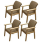 Modern Kitchen Khaki Dining Arm Chair Solid Wood Solid Back Dining Arm Chair Coffee 4 Piece Set Clearhalo ' kitchen&dining_furn' 'Dining Chairs' 'Dining Tables & Seating' 'dining_chair' 'furn' 'furn_dining_chair' 'Furniture' 'furniture_dining_chair' 'Kitchen & Dining Furniture' 'kitchen' 3650304