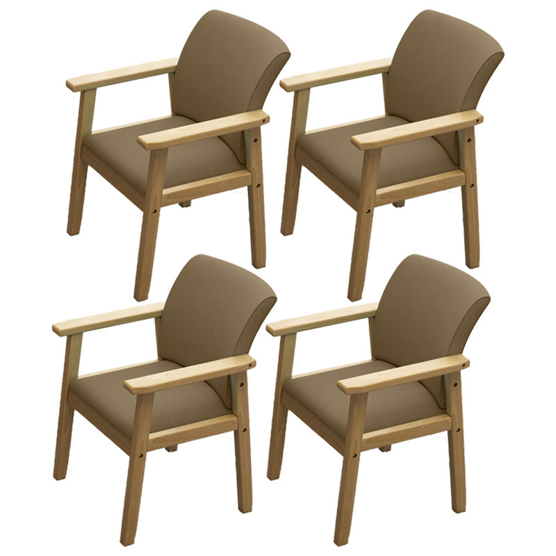 Modern Kitchen Khaki Dining Arm Chair Solid Wood Solid Back Dining Arm Chair Coffee 4 Piece Set Clearhalo ' kitchen&dining_furn' 'Dining Chairs' 'Dining Tables & Seating' 'dining_chair' 'furn' 'furn_dining_chair' 'Furniture' 'furniture_dining_chair' 'Kitchen & Dining Furniture' 'kitchen' 3650304