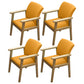 Modern Kitchen Khaki Dining Arm Chair Solid Wood Solid Back Dining Arm Chair Orange 4 Piece Set Clearhalo ' kitchen&dining_furn' 'Dining Chairs' 'Dining Tables & Seating' 'dining_chair' 'furn' 'furn_dining_chair' 'Furniture' 'furniture_dining_chair' 'Kitchen & Dining Furniture' 'kitchen' 3650307