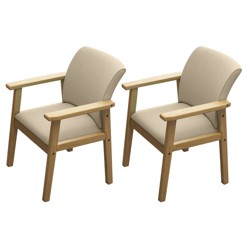 Modern Kitchen Khaki Dining Arm Chair Solid Wood Solid Back Dining Arm Chair Off-White 2 Piece Set Clearhalo ' kitchen&dining_furn' 'Dining Chairs' 'Dining Tables & Seating' 'dining_chair' 'furn' 'furn_dining_chair' 'Furniture' 'furniture_dining_chair' 'Kitchen & Dining Furniture' 'kitchen' 3650310