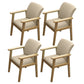 Modern Kitchen Khaki Dining Arm Chair Solid Wood Solid Back Dining Arm Chair Off-White 4 Piece Set Clearhalo ' kitchen&dining_furn' 'Dining Chairs' 'Dining Tables & Seating' 'dining_chair' 'furn' 'furn_dining_chair' 'Furniture' 'furniture_dining_chair' 'Kitchen & Dining Furniture' 'kitchen' 3650311