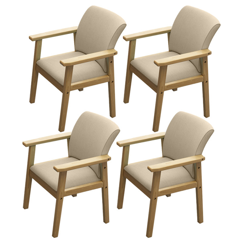Modern Kitchen Khaki Dining Arm Chair Solid Wood Solid Back Dining Arm Chair Off-White 4 Piece Set Clearhalo ' kitchen&dining_furn' 'Dining Chairs' 'Dining Tables & Seating' 'dining_chair' 'furn' 'furn_dining_chair' 'Furniture' 'furniture_dining_chair' 'Kitchen & Dining Furniture' 'kitchen' 3650311