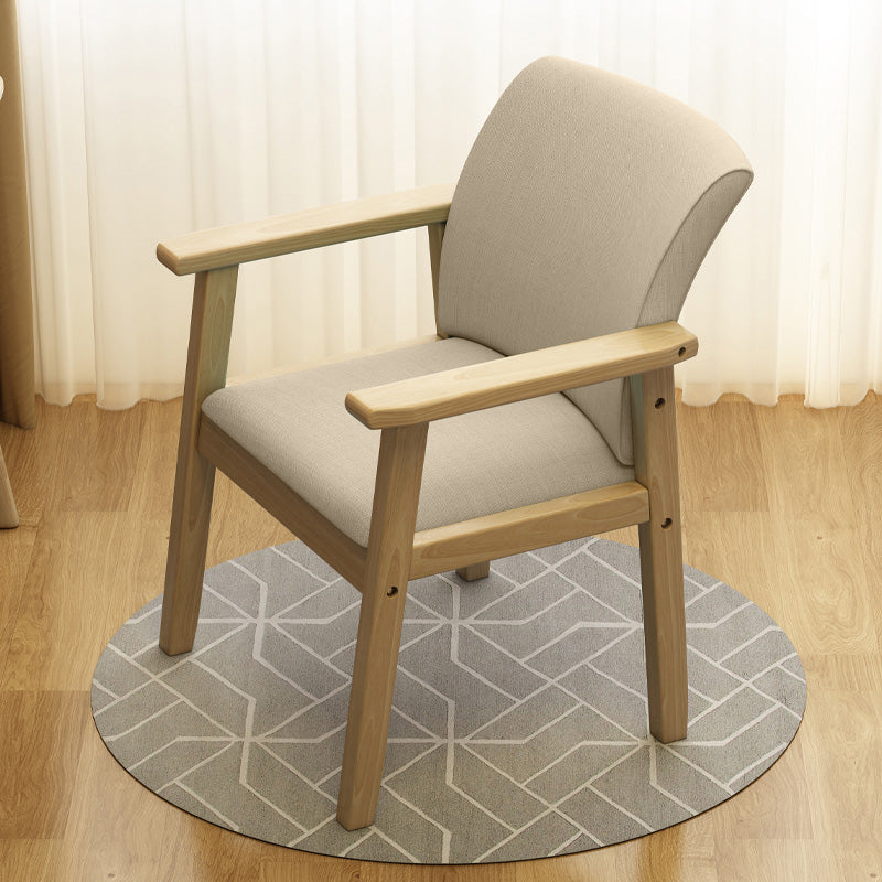 Modern Kitchen Khaki Dining Arm Chair Solid Wood Solid Back Dining Arm Chair Off-White 1 Piece Clearhalo ' kitchen&dining_furn' 'Dining Chairs' 'Dining Tables & Seating' 'dining_chair' 'furn' 'furn_dining_chair' 'Furniture' 'furniture_dining_chair' 'Kitchen & Dining Furniture' 'kitchen' 3650315