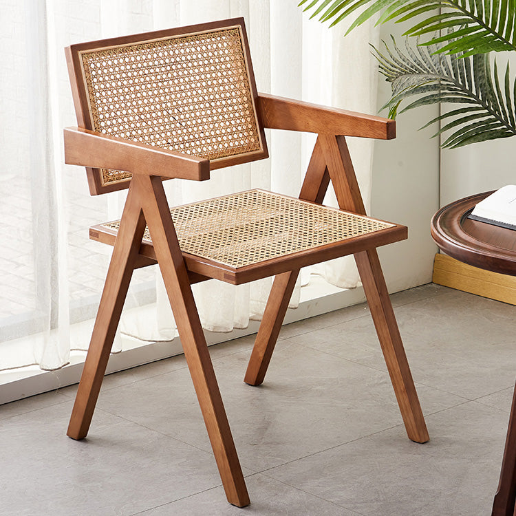 Contemporary Open Back Kitchen Dining Arm Chair Solid Wood Dining Arm Chair Clearhalo ' kitchen&dining_furn' 'Dining Chairs' 'Dining Tables & Seating' 'dining_chair' 'furn' 'furn_dining_chair' 'Furniture' 'furniture_dining_chair' 'Kitchen & Dining Furniture' 'kitchen' 3650316