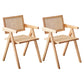 Contemporary Open Back Kitchen Dining Arm Chair Solid Wood Dining Arm Chair Natural 2 Piece Set Clearhalo ' kitchen&dining_furn' 'Dining Chairs' 'Dining Tables & Seating' 'dining_chair' 'furn' 'furn_dining_chair' 'Furniture' 'furniture_dining_chair' 'Kitchen & Dining Furniture' 'kitchen' 3650327