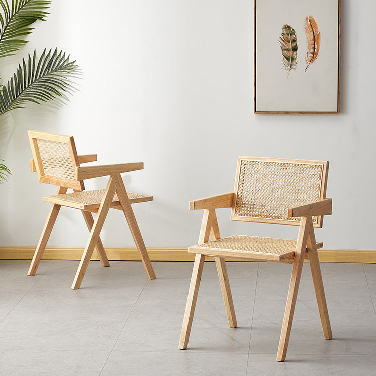 Contemporary Open Back Kitchen Dining Arm Chair Solid Wood Dining Arm Chair Clearhalo ' kitchen&dining_furn' 'Dining Chairs' 'Dining Tables & Seating' 'dining_chair' 'furn' 'furn_dining_chair' 'Furniture' 'furniture_dining_chair' 'Kitchen & Dining Furniture' 'kitchen' 3650338