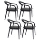 Traditional Style Solid Wood Dining Arm Chair Matte Finish Open Back Dining Chair Black 4 Piece Set Clearhalo ' kitchen&dining_furn' 'Dining Chairs' 'Dining Tables & Seating' 'dining_chair' 'furn' 'furn_dining_chair' 'Furniture' 'furniture_dining_chair' 'Kitchen & Dining Furniture' 'kitchen' 3650342