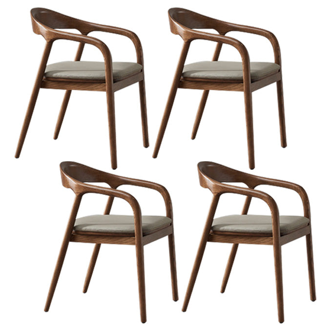 Traditional Style Solid Wood Dining Arm Chair Matte Finish Open Back Dining Chair Grey 4 Piece Set Clearhalo ' kitchen&dining_furn' 'Dining Chairs' 'Dining Tables & Seating' 'dining_chair' 'furn' 'furn_dining_chair' 'Furniture' 'furniture_dining_chair' 'Kitchen & Dining Furniture' 'kitchen' 3650346