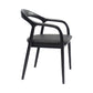 Traditional Style Solid Wood Dining Arm Chair Matte Finish Open Back Dining Chair Black 1 Piece Clearhalo ' kitchen&dining_furn' 'Dining Chairs' 'Dining Tables & Seating' 'dining_chair' 'furn' 'furn_dining_chair' 'Furniture' 'furniture_dining_chair' 'Kitchen & Dining Furniture' 'kitchen' 3650349