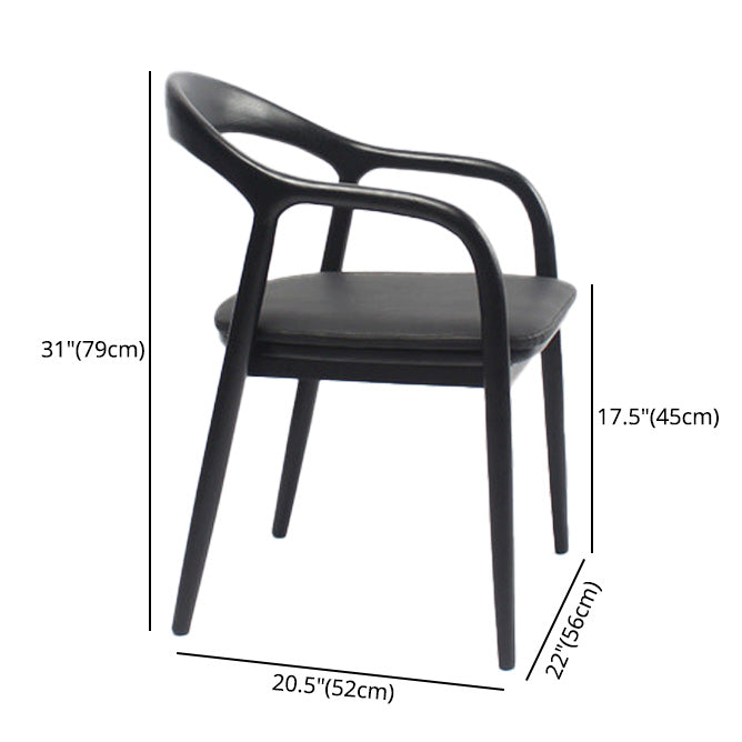 Traditional Style Solid Wood Dining Arm Chair Matte Finish Open Back Dining Chair Clearhalo ' kitchen&dining_furn' 'Dining Chairs' 'Dining Tables & Seating' 'dining_chair' 'furn' 'furn_dining_chair' 'Furniture' 'furniture_dining_chair' 'Kitchen & Dining Furniture' 'kitchen' 3650352