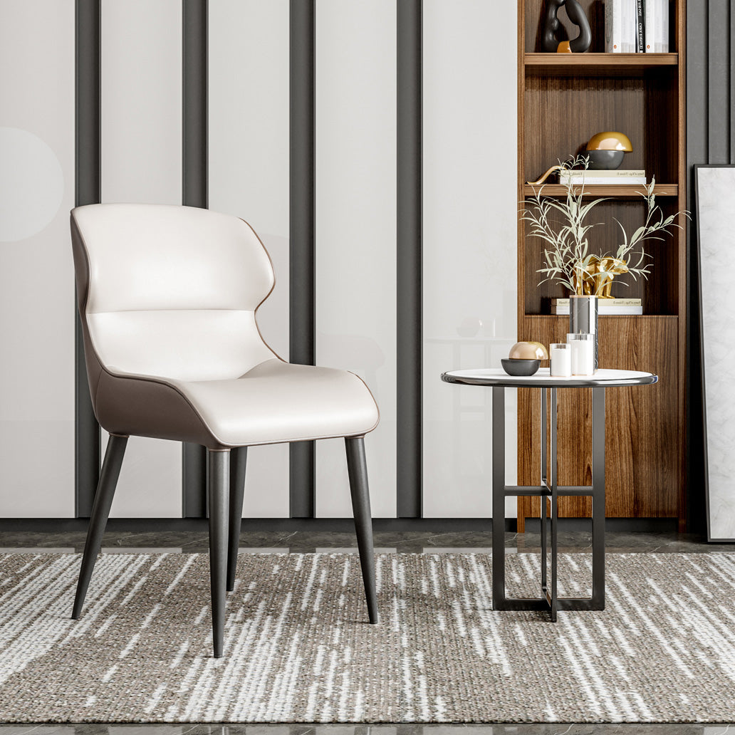 Scandinavian Style Metal Side Chair Dining Room Wingback Parsons Chair White-Gray 1 Piece Clearhalo ' kitchen&dining_furn' 'Dining Chairs' 'Dining Tables & Seating' 'dining_chair' 'furn' 'furn_dining_chair' 'Furniture' 'furniture_dining_chair' 'Kitchen & Dining Furniture' 'kitchen' 3650358