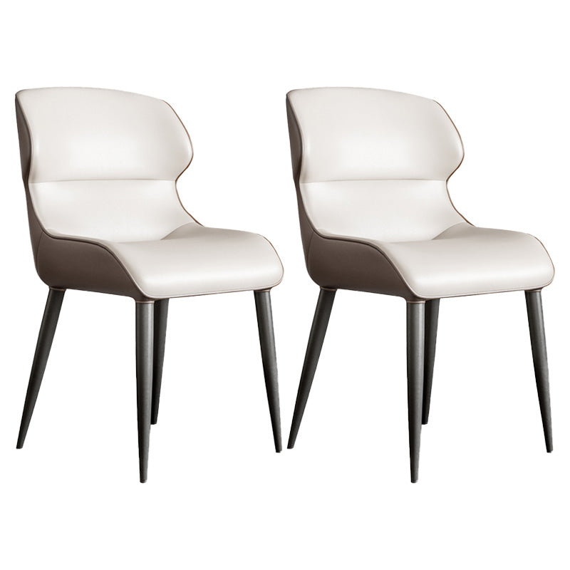 Scandinavian Style Metal Side Chair Dining Room Wingback Parsons Chair White-Gray 2 Piece Set Clearhalo ' kitchen&dining_furn' 'Dining Chairs' 'Dining Tables & Seating' 'dining_chair' 'furn' 'furn_dining_chair' 'Furniture' 'furniture_dining_chair' 'Kitchen & Dining Furniture' 'kitchen' 3650359