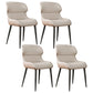 Scandinavian Style Metal Side Chair Dining Room Wingback Parsons Chair White-Brown 4 Piece Set Clearhalo ' kitchen&dining_furn' 'Dining Chairs' 'Dining Tables & Seating' 'dining_chair' 'furn' 'furn_dining_chair' 'Furniture' 'furniture_dining_chair' 'Kitchen & Dining Furniture' 'kitchen' 3650367