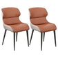Scandinavian Style Metal Side Chair Dining Room Wingback Parsons Chair Orange-Gray 2 Piece Set Clearhalo ' kitchen&dining_furn' 'Dining Chairs' 'Dining Tables & Seating' 'dining_chair' 'furn' 'furn_dining_chair' 'Furniture' 'furniture_dining_chair' 'Kitchen & Dining Furniture' 'kitchen' 3650370