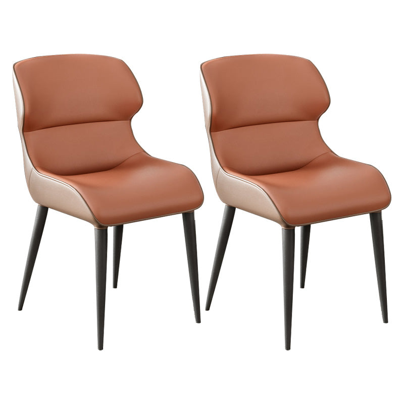 Scandinavian Style Metal Side Chair Dining Room Wingback Parsons Chair Orange 2 Piece Set Clearhalo ' kitchen&dining_furn' 'Dining Chairs' 'Dining Tables & Seating' 'dining_chair' 'furn' 'furn_dining_chair' 'Furniture' 'furniture_dining_chair' 'Kitchen & Dining Furniture' 'kitchen' 3650375