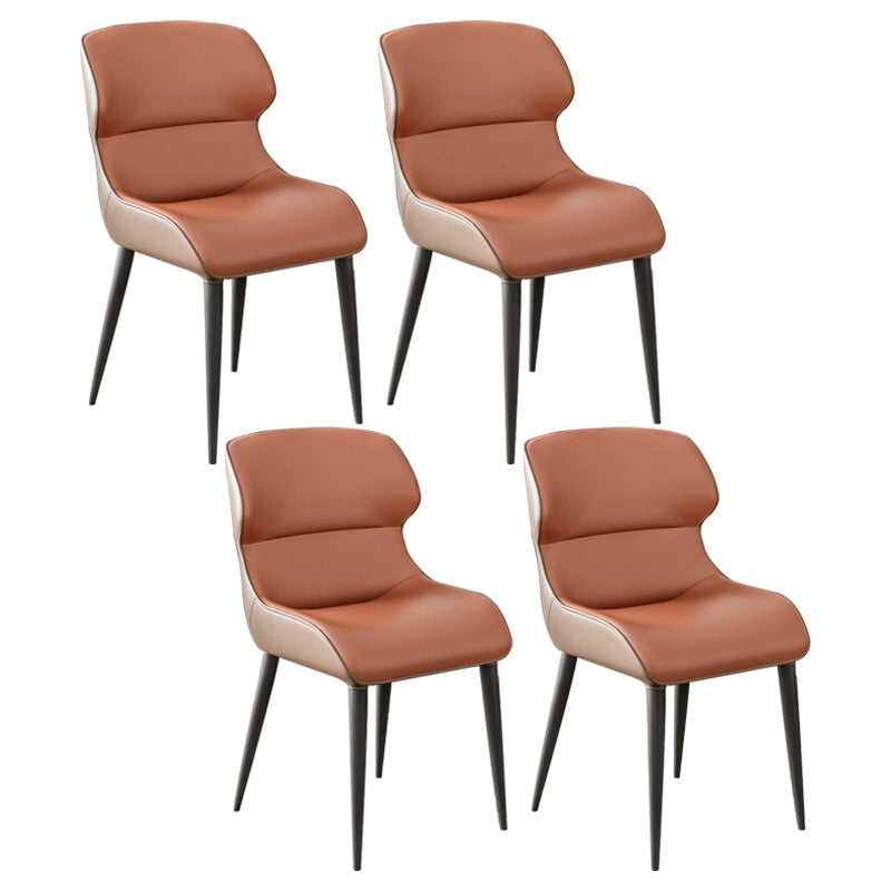 Scandinavian Style Metal Side Chair Dining Room Wingback Parsons Chair Orange 4 Piece Set Clearhalo ' kitchen&dining_furn' 'Dining Chairs' 'Dining Tables & Seating' 'dining_chair' 'furn' 'furn_dining_chair' 'Furniture' 'furniture_dining_chair' 'Kitchen & Dining Furniture' 'kitchen' 3650377