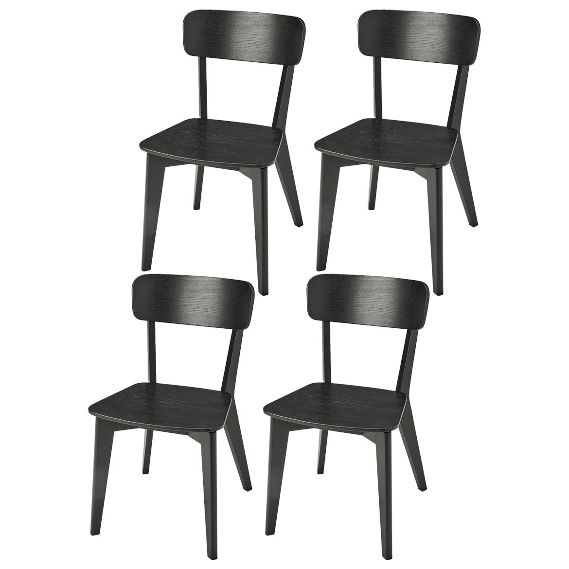 Minimalist Open Back Kitchen Dining Side Chair Solid Wood Dining Side Chair Black 4 Piece Set Clearhalo ' kitchen&dining_furn' 'Dining Chairs' 'Dining Tables & Seating' 'dining_chair' 'furn' 'furn_dining_chair' 'Furniture' 'furniture_dining_chair' 'Kitchen & Dining Furniture' 'kitchen' 3650384