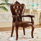 Victorian Dining Arm Chair Solid Back Side Chair with Wood Legs for Home Use Yellow-Brown 1 Piece Clearhalo ' kitchen&dining_furn' 'Dining Chairs' 'Dining Tables & Seating' 'dining_chair' 'furn' 'furn_dining_chair' 'Furniture' 'furniture_dining_chair' 'Kitchen & Dining Furniture' 'kitchen' 3650396